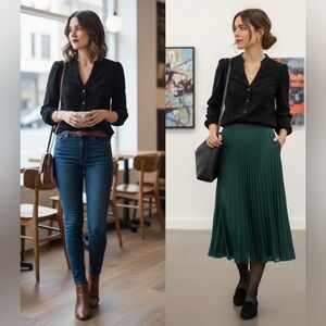 Philosophy Republic Clothing Black Button Front Blouse Women’s XS Long Sleeve.